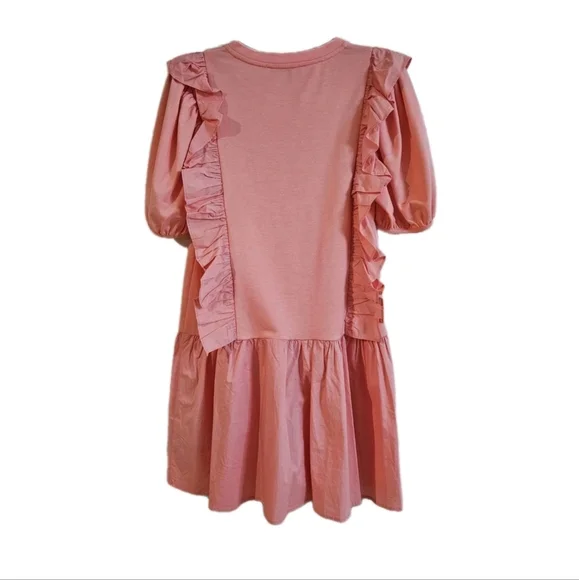 English Factory- Mixed Media Ruffle Detail Mini Dress -Size Medium - Picture 7 of 17